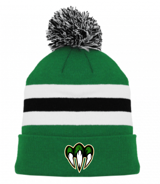 Striped Beanie with Claw Logo