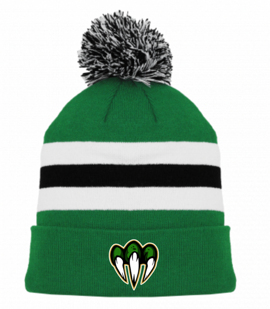 Striped Beanie with Claw Logo