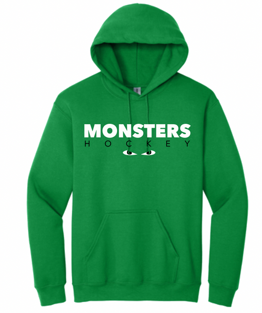 Monsters Hockey W/Eyes Youth Green Hoodie