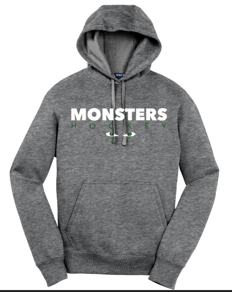 Monsters Hockey W/Eyes Youth Grey Hoodie